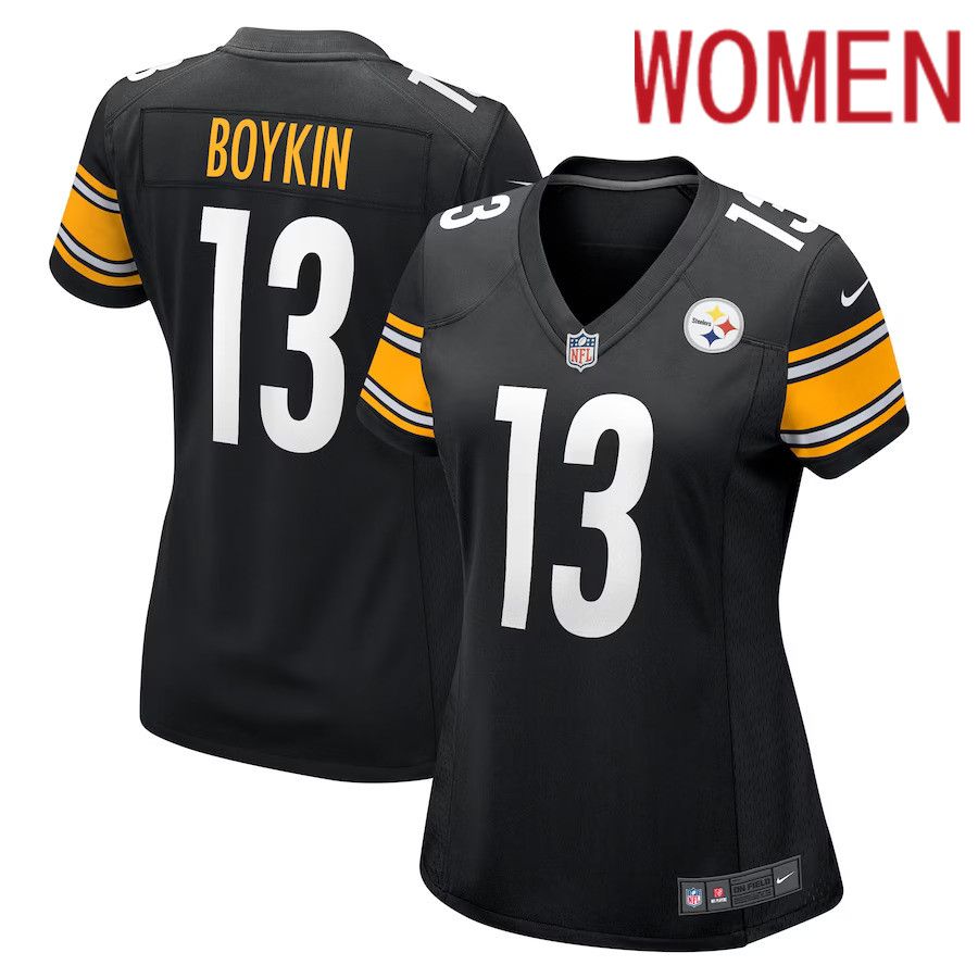 Women Pittsburgh Steelers #13 Miles Boykin Nike Black Game Player NFL Jersey->women nfl jersey->Women Jersey